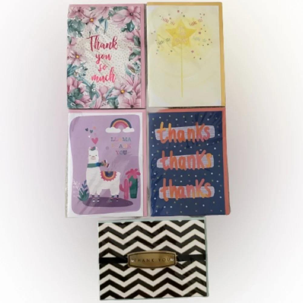 New 5 of Magidesign 3D Thank You Cards with envelopes.